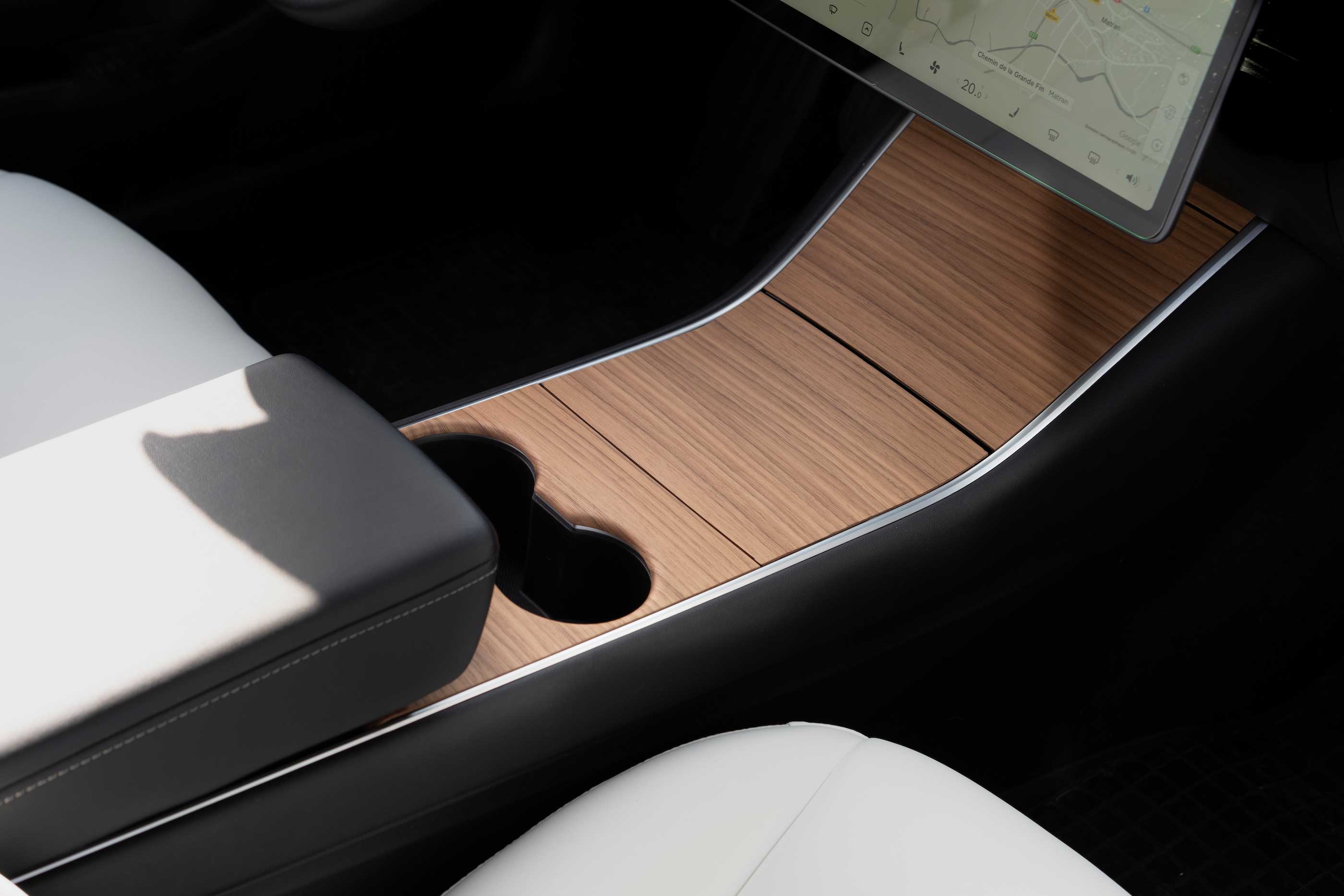 Für Tesla Model 3 Y 2021 2022 Mittelkonsole Panel Aufkleber Holz Maserung  Film Carbon Central Control Cover Auto Interieur Zubehör