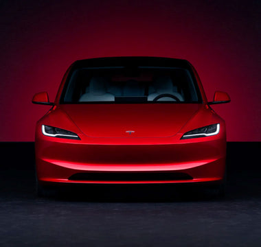 Tesla Model 3 in red